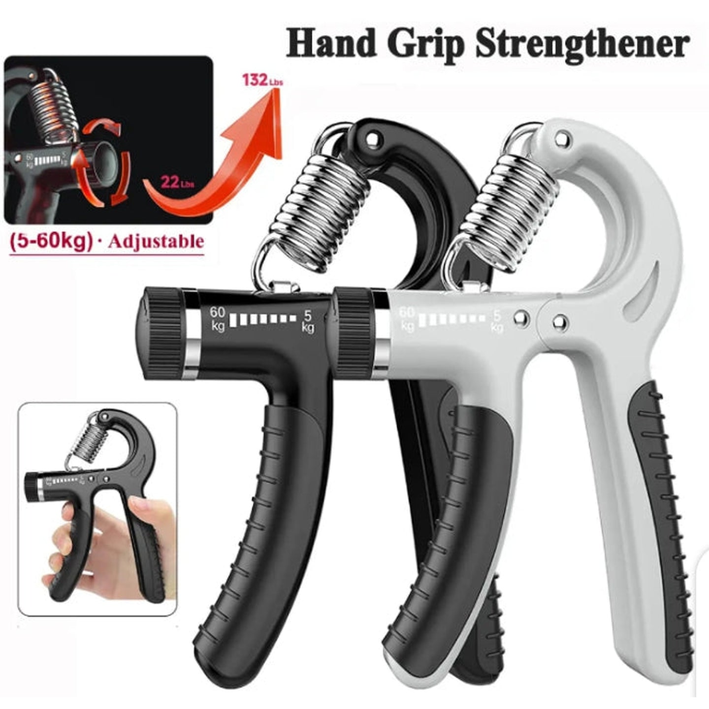 Automatic Counting Hand Grip Strengthener | Adjustable Resistance | Wrist & Forearm Workout Gripper | Random Color